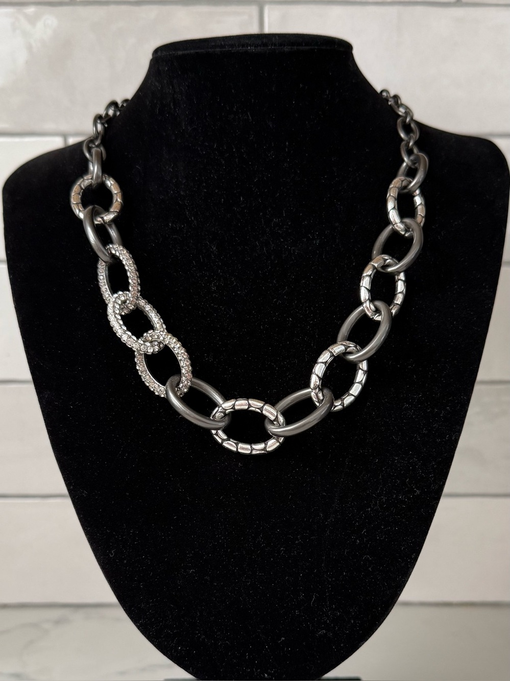 Brighton Pebble Pave Link Necklace